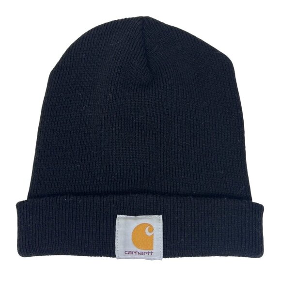 Carhartt Chevy Black Knit Beanie Unisex OS Embroidered Chevrolet Logo Hat - Picture 2 of 8